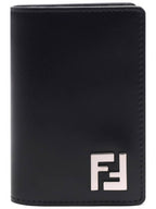 Fendi FF Square Leather Card Wallet Black