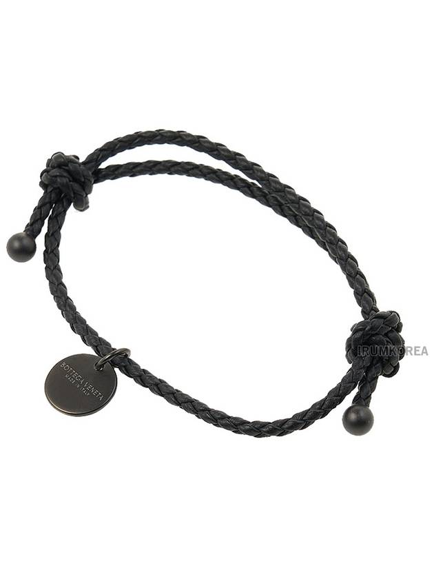Bottega Veneta Intrecciato Leather Bracelet Black