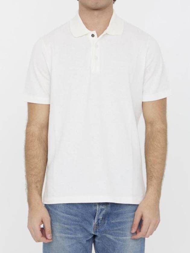 Fendi FF Pique Polo Shirt White