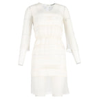 Dior Chiffon Sequin Cocktail Mini Dress in White Silk