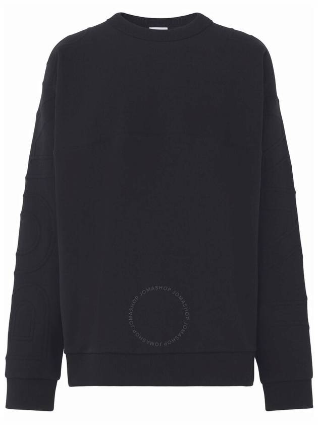 Burberry Men's Logo Embossed Cotton Sweatshirt Black
