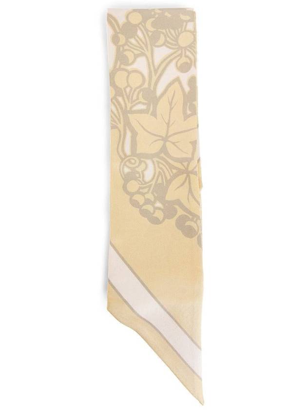 Burberry Skinny Ivy Silk Scarf Flax