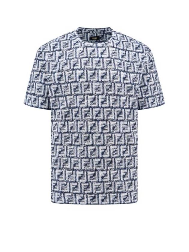Fendi FF Cotton Short Sleeve T-Shirt Blue