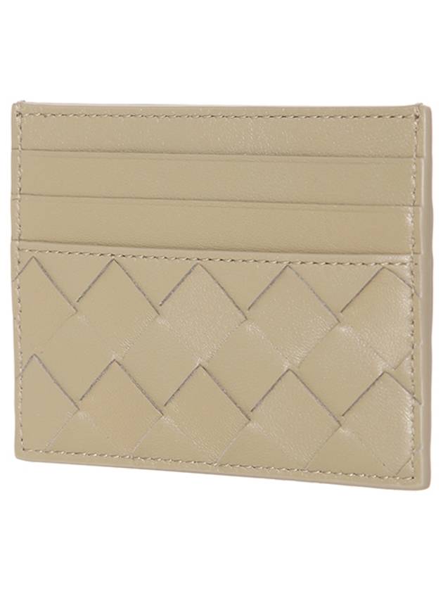 Bottega Veneta Intrecciato Leather Card Wallet Taupe