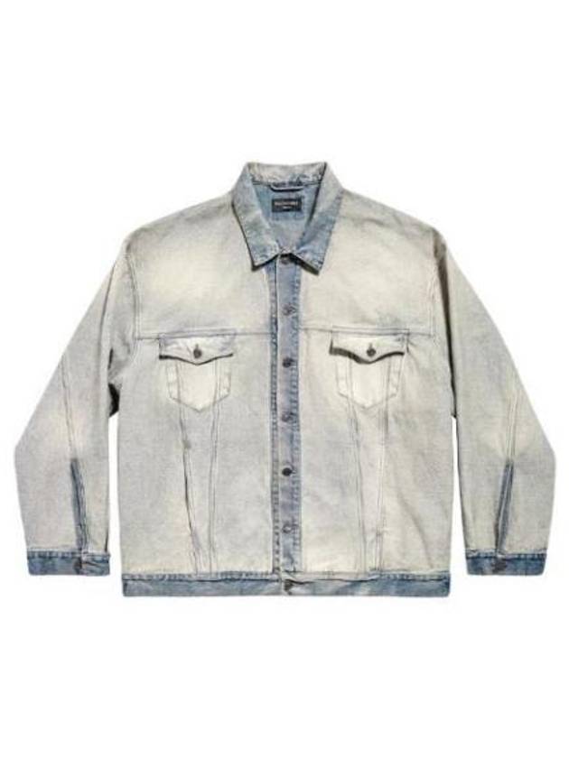 Balenciaga Oversized Washed Denim Jacket Blue