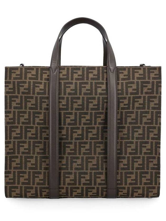 Fendi FF Jacquard Fabric Shopper Tote Bag Brown