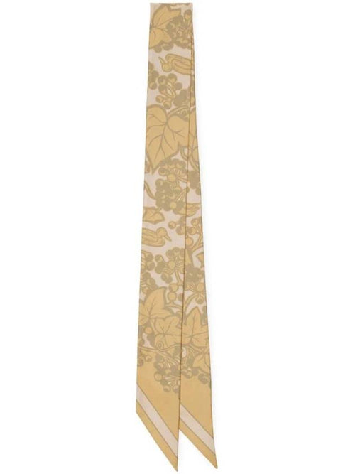 Burberry Skinny Ivy Silk Scarf Flax