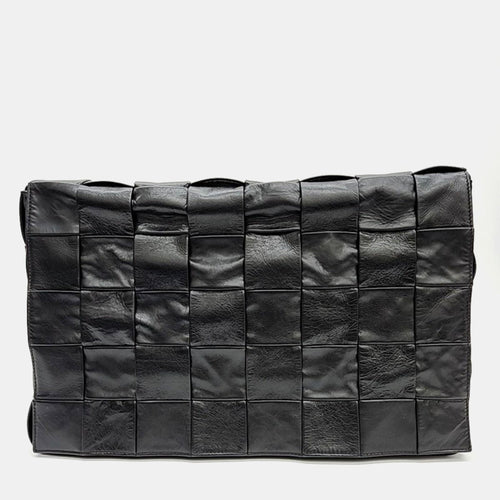 Bottega Veneta Black Intreciatto Leather Cassette Shoulder Bag