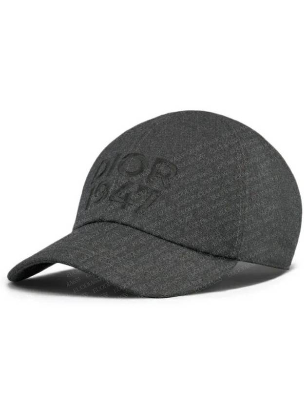 1947 Wool Ball Cap Anthracite Grey Dior