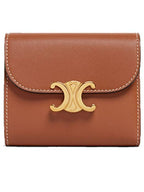 CELINE Triomphe Small Half Wallet Tan