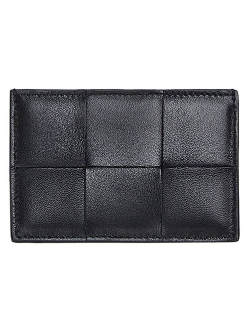 Bottega Veneta Intrecciato Lambskin Calfskin Card Wallet Black