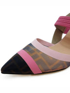 Fendi Colibri Mesh Medium Slingback Heel Pink