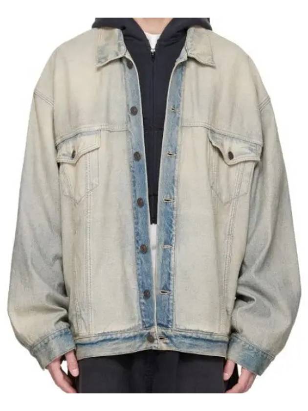 Balenciaga Oversized Washed Denim Jacket Blue
