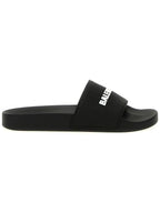 Balenciaga Logo Slippers Black