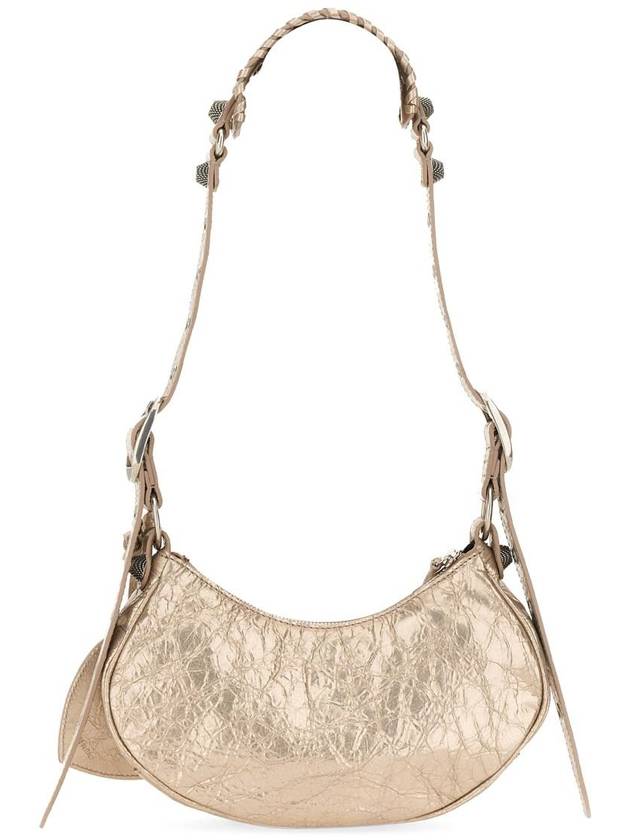 Balenciaga Metallic Le Cagol XS Lambskin Shoulder Bag Metallic Beige