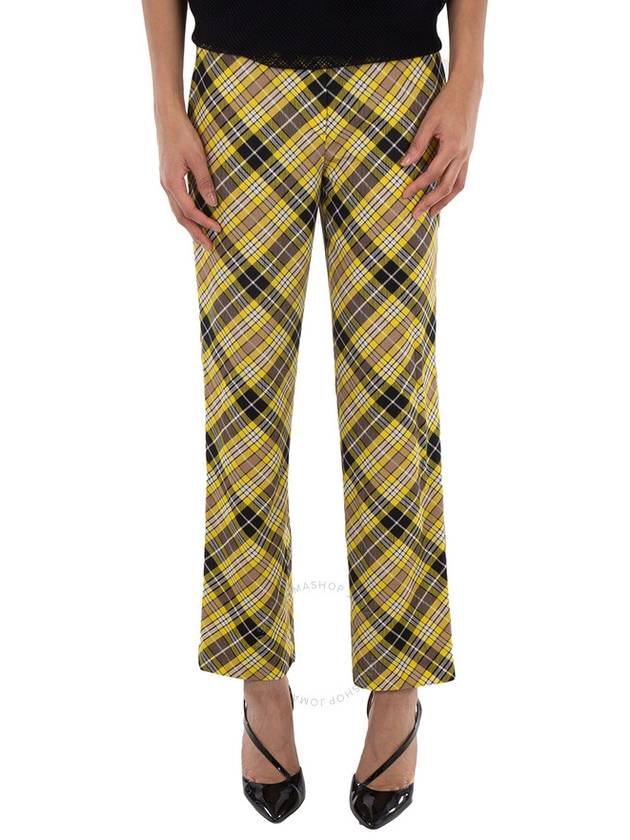 Burberry Burberry Cropped Check Technical Wool Tailored Trousers, Brand Size 6 (US Size 4)