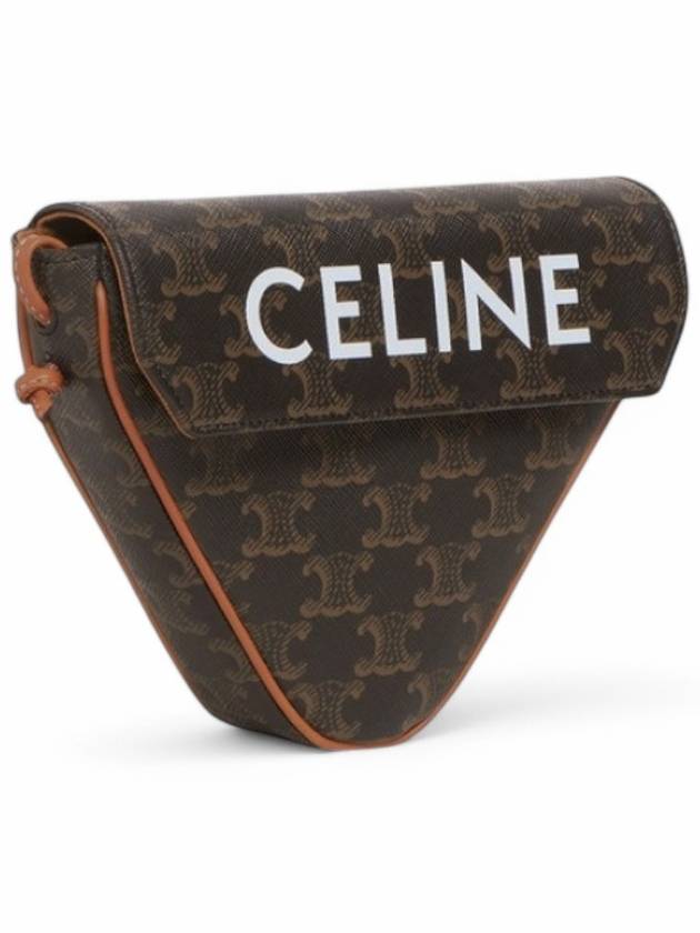 CELINE Triangle Crossbody Bag in Triomphe Canvas Tan