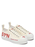 Burberry Coordinate Print Cotton Low Top Sneakers Ivory