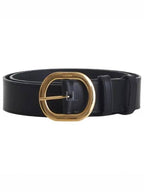 CELINE Vintage Calfskin Medium Western Belt Black