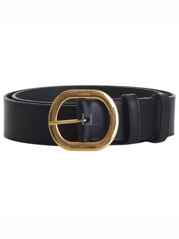 CELINE Vintage Calfskin Medium Western Belt Black