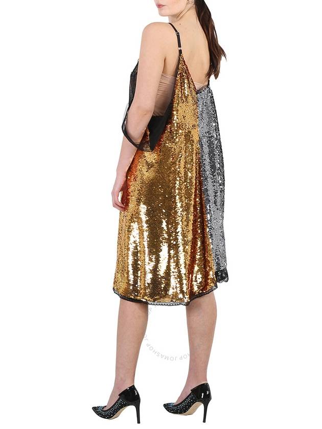 Burberry Burberry Ladies Gold Bicolor Sequin Cocktail Dress
