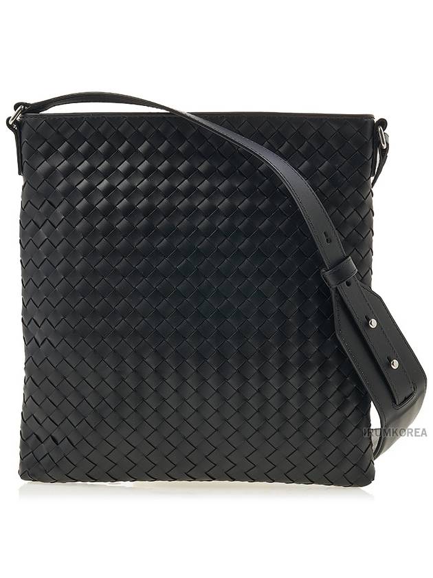 Bottega Veneta Intreciato Medium Cross Bag Black