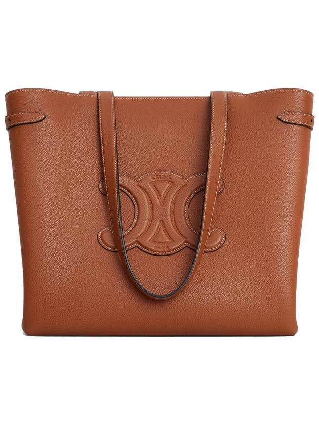 CELINE Cabas Anais Cuir Grain Calfskin Shoulder Bag Brown