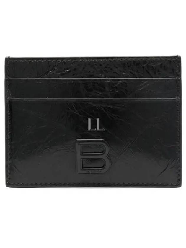 Balenciaga B Logo Leather Card Wallet Black