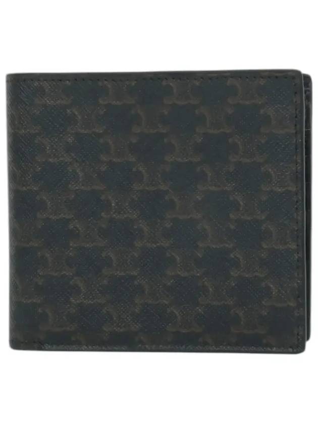 CELINE Logo Triomphe Bilford Half Wallet Black