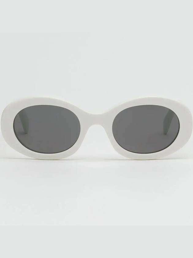 CELINE Eyewear Triomphe Logo Temple Sunglasses White
