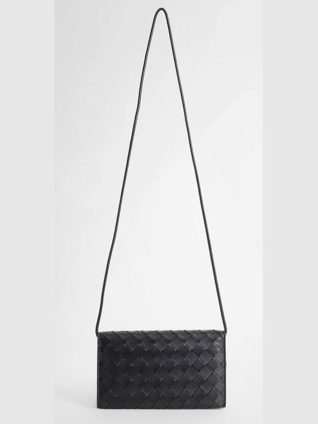 Bottega Veneta Intrecciato Strap Long Wallet Black