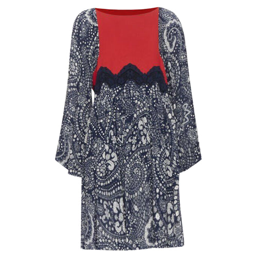 Chloe lace trimmed floral sleeve boho dress