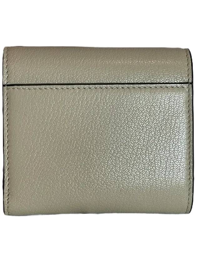 Saddle Lotus Goatskin Half Wallet Sand Dior