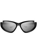 Balenciaga Eyewear Side Expand Mirror Oval Frame Sunglasses