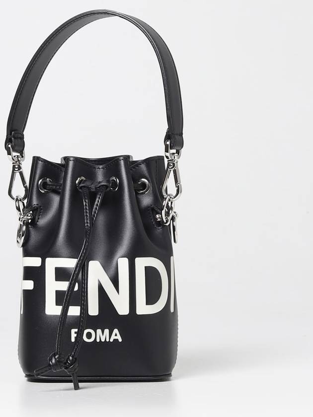 Fendi Roma Mon Tresor Leather Small Bucket Bag Black