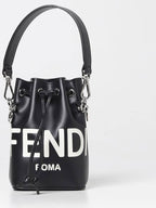 Fendi Roma Mon Tresor Leather Small Bucket Bag Black