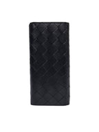 Bottega Veneta 676593 Black Intrecciato Long Wallet