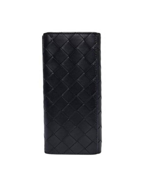 Bottega Veneta 676593 Black Intrecciato Long Wallet