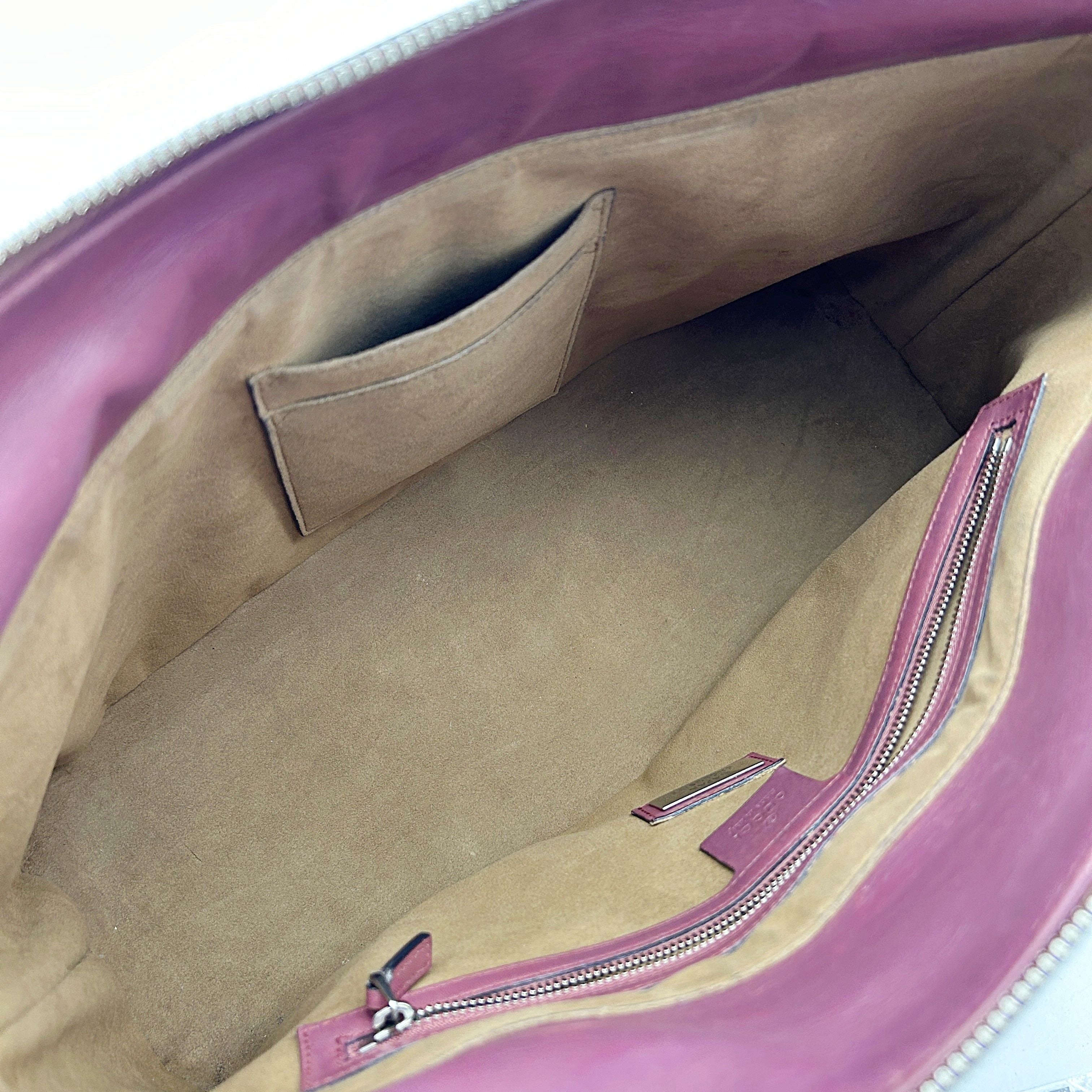 GUCCI GG Supreme Monogram Blooms Large Zip Top Tote Beige Multicolor Dry Rose  LA20219