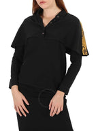 Burberry Burberry Black Cape-effect Silk Blouse With Snake Print Detail, Brand Size 34 (US Size 0)