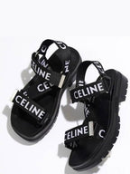 CELINE Leo Strappy Sandals Black