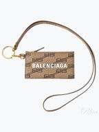 Balenciaga BB Monogram Cash Keyring Zipper Card Wallet