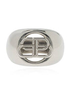 Balenciaga BB Signature Bold Ring Silver