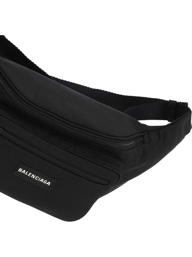Balenciaga Explorer Logo Patch Nylon Belt Bag Black