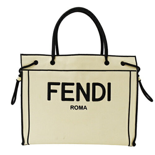 Fendi  ivory Canvas Shoulder Bag Tote Bag ()