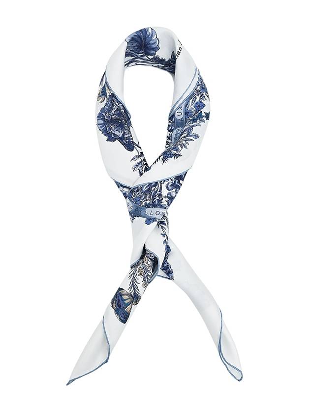 Butterfly Around The World 90 Square Scarf White Dior
