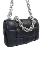 Bottega Veneta 631421 Padded cassette silver chain shoulder bag