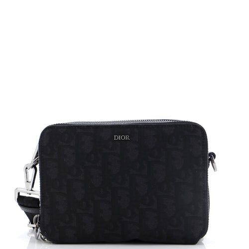 Dior Double Zip Crossbody Pouch Oblique Nylon