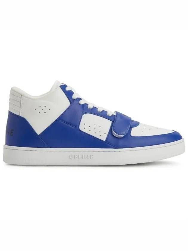 CELINE Velcro CT 02 Mid Top Sneakers Optic White Blue