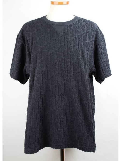 Oblique jacquard terry short sleeve t shirt navy XL Dior